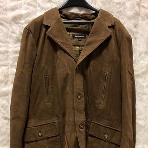 Mens 52 J Peterman Dark Brown Suede Jacket